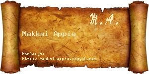Makkai Appia névjegykártya